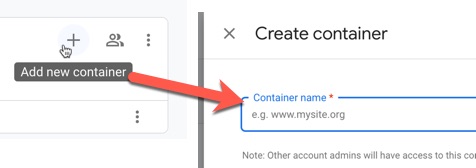 Create a container within your account