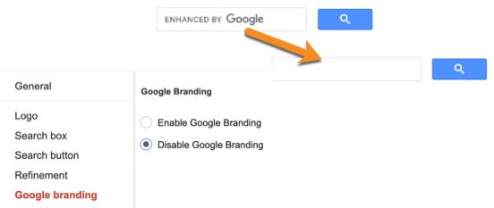 Disable Google’s branding when adding search to your website