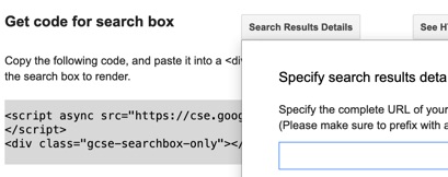 Specify a separate page for the search results