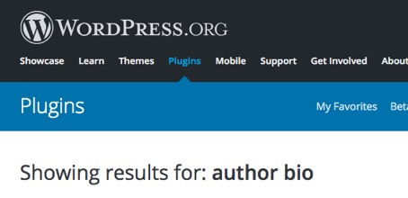 Wordpress plugin search—author bio