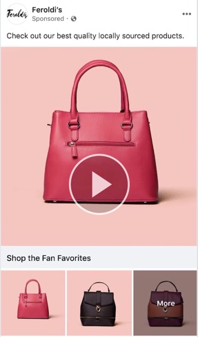 Facebook’s collection ad for ecommerce stores