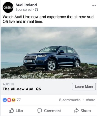 An example of an image ad on Facebook’s advertising platform