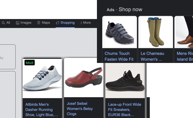 Shopping ads on Google’s online advertising platform