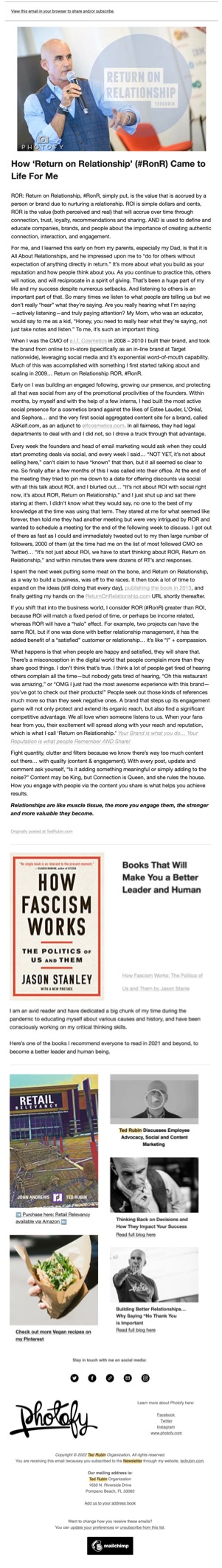 Ted Rubin’s Straight Talk newsletter - click to view larger version