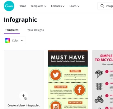 Create infographics online with Canva