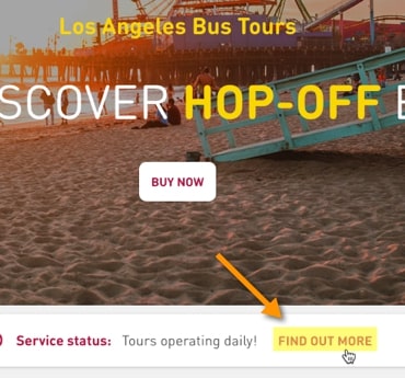 Los Angeles Bus Tours uses the Find Out More CTA