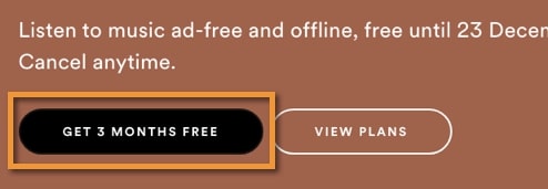 X Months Free, the call to action phrase used by Spotify