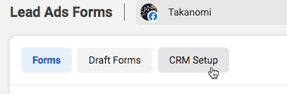 CRM setup button