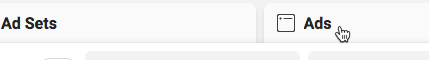 Click on the ads tab