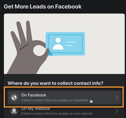 Click to get leads from Facebook