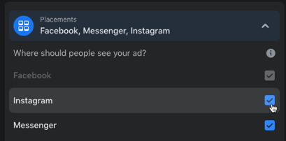 Decide on placements for your lead gen campaign, Facebook