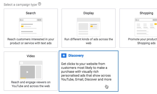 Google campaign types—Discovery