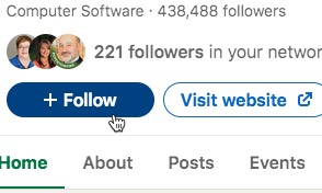 LinkedIn follow button