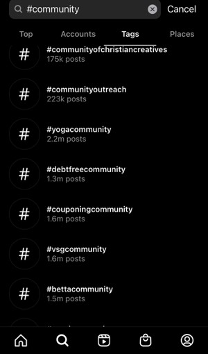 Community hashtags