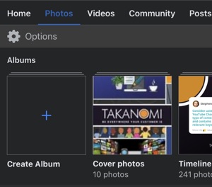 Tap on the album you want to add photos to using mobile