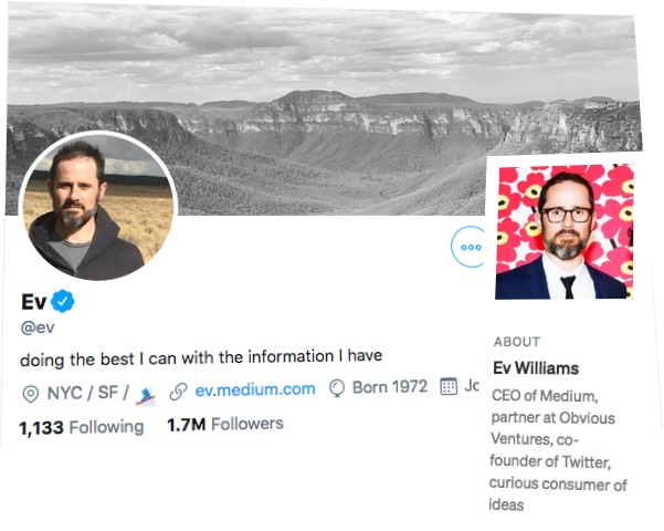 Ev Williams on X and Medium