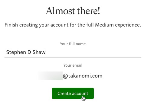 Create Medium account