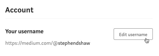 Adjust your Medium username