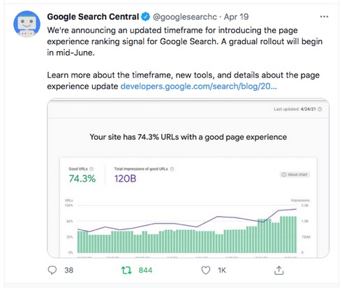  Actualización SEO de la experiencia de página de Google