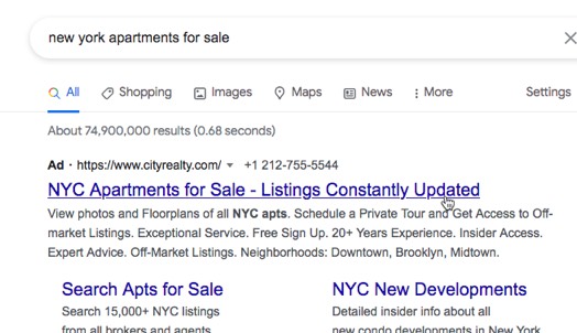 Using paid ads get your website on Google’s first page straight away