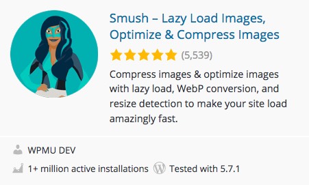 Smush image optimization plugin para WordPress 