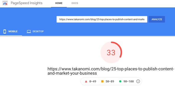  Takanomi PageSpeed Insights