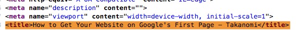 googleの最初のページでウェブサイトを取得する方法メタタイトル