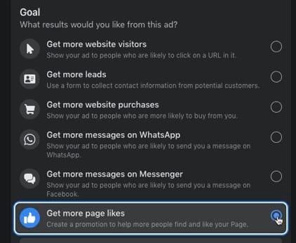 Run Facebook ads to grow Facebook followers