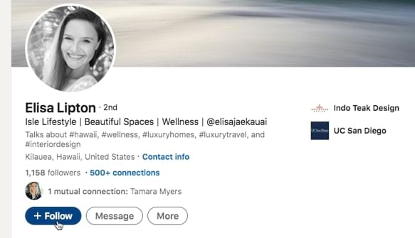 How to grow followers on LinkedIn—follow an individual