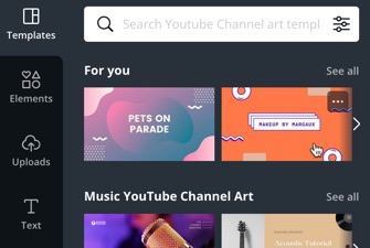 Canva has templates for YouTube Channel Art