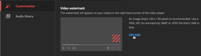 Add a video watermark to your videos to help grow subscribers on YouTube