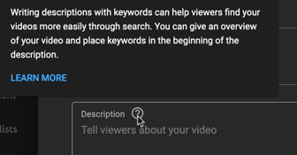 Add a relevant keywords to your YouTube descriptions