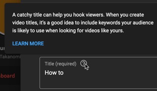 Add an effective title to your YouTube video