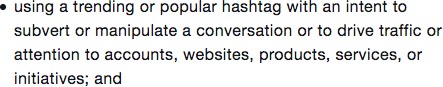 Twitter’s hashtag policy