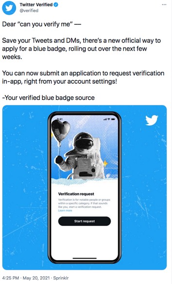 Twitter relaunches verification process