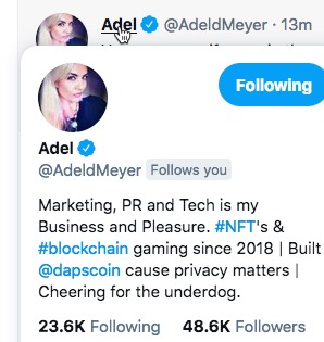 Verified account Adel D Meyer twitter