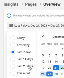 Measuring Facebook reach over a set period of time