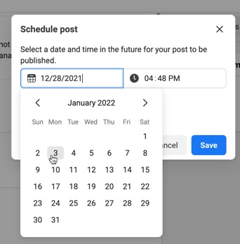 Use Facebook’s Creator Studio to schedule posts ahead of time