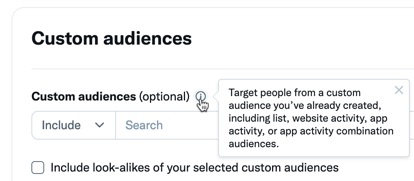 Target custom audiences in Twitter ads