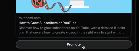 Click the Promote button to create a Promoted Ad on Twitter