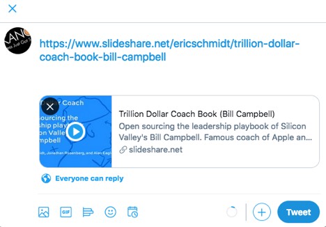 Twitter’s Player Card is even used to share SlideShare presentations
