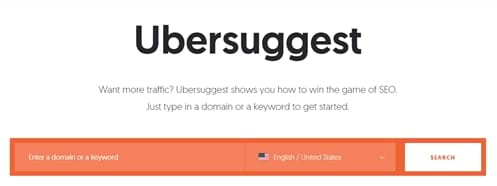 Type in a keyword at Ubersuggest