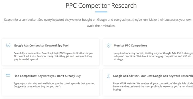 See every keyword competitors have ever bought on Google