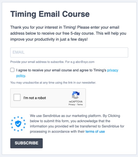 Another of our lead magnet examples—offer a free email course