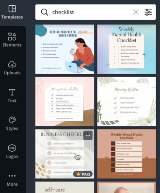 Canva comes with multiple templates for creating checklists, making it an ideal tool for creating a lead magnet