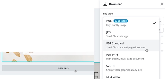 As a tool for creating lead magnets, Canva supports multi-page PDF downloads