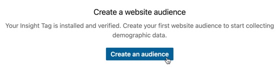 Collect data through the Insight Tag by creating an audience