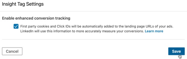 Enable enhanced conversion tracking on your Insight Tag