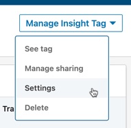 Click settings for your Insight Tag to check you have enhanced conversion tracking turned on