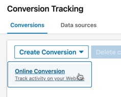 Create a new conversion in LinkedIn